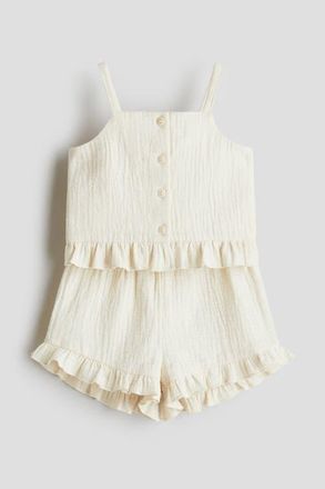 H&M 2-piece cotton muslin set in Cream at Nordstrom, Size 3T