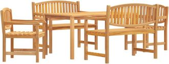 vidaXL Juego De Comedor Para Jard&iacute;n 5 Piezas Madera Maciza De Teca Vidaxl