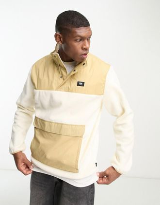 Vans Mammoth - Felpa in pile borg bianca e beige-Bianco