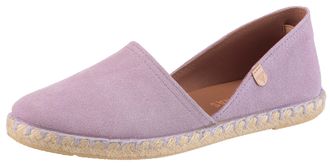 Verbenas Espadrille VERBENAS CARMEN SERRAJE, Damen, Gr. 36, lila, Veloursleder, Schuhe Espadrille, Schlupfschuh, Sommerschuh, Loafer mit typischem Jute-Rahmen