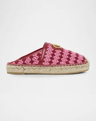 Valentino Garavani VLogo Signature Crochet Espadrille Mules