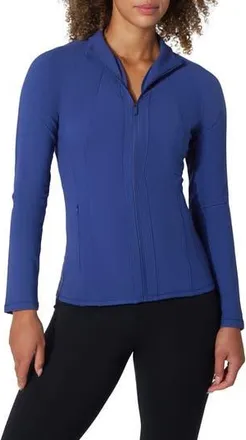 90 Degree by Reflex Brisa Interlock Flared Full Zip Sweatshirt in Blue Ribbon at Nordstrom Rack, Size X-Small
