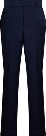 Gucci Slim-fit Trousers, female, Blue, Size: XS Cotton gabardine trousers