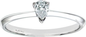 Jewelco London 9ct White Gold Pear 15pts Diamond Rain Drop Engagement Ring - PR0AXL5469W