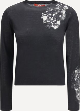 Max Mara Maglione in lana con inserti in pizzo Woman S
