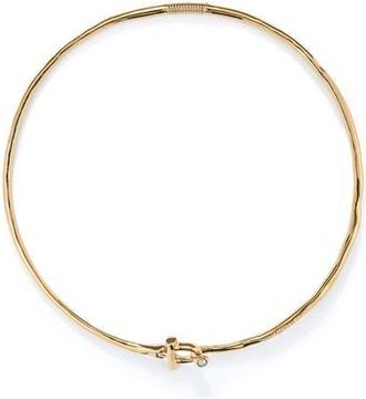 UNOde50 Choker Necklace with Front Clasp and White Topaz in Gold at Nordstrom, Size Large