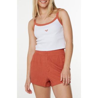 Roxy Sand Bar Crop Camisole in Aragon Heart Embroidery at Nordstrom, Size Xx-Large