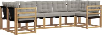 vidaXL Conjunto De Sof&aacute;s De Exterior 7 Uds. Blanco Y Gris Claro Vidaxl