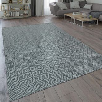 Paco Home Paco Home - Alfombra De Tejido Plano Moderna Con Tejedura Motivo Trenzado Dise&ntilde;o Geom&eacute;trico Gris 160x220 Cm