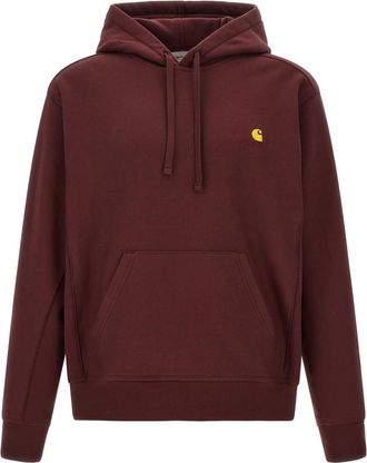 Carhartt Work in Progress Maroon Relaxed Logo Hoodie