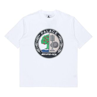 Palace SS21 x AMG Crossover Emblem T-Shirt White Apple Logo Printing Solid Color Short Sleeve Unisex P20AMGTS002