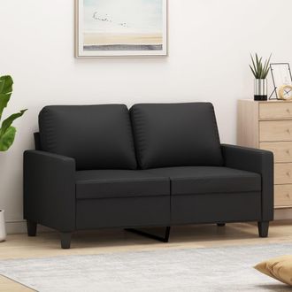 vidaXL Sof&aacute; De 2 Plazas De Cuero Sint&eacute;tico Negro 120 Cm Vidaxl