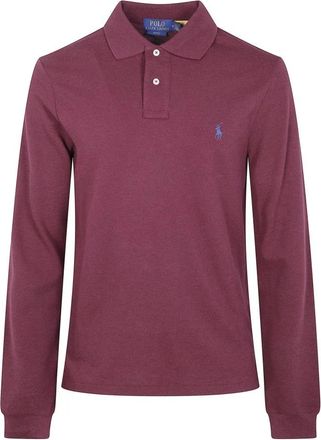 Polo Ralph Lauren Polo Shirt met Lange Mouwen van Pima Katoen - Heren - Polos - Rood - S - Katoen - Tops
