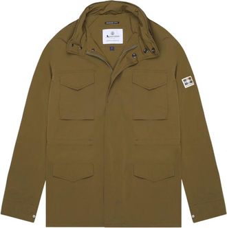Aquascutum Mens Aquascutum Active Stretch M-65 Army Green Jacket - Tan - Size: 40/Regular