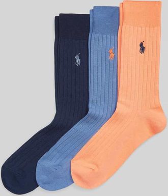 Ralph Lauren Socken aus Baumwoll-Mix im 3er-Pack in Orange, Gr&ouml;&szlig;e 39-42