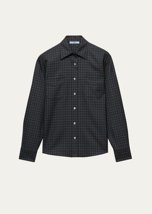 Prada Checked Wool-Blend Shirt