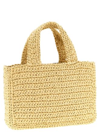 Valentino Garavani Womens Crocheted Raffia Tote Black Viscose