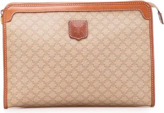 Celine Clutch Macadam in tela cerata 2007 - Marrone