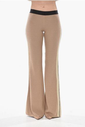 Palm Angels Crochet Cotton Bootcut Trousers LOGO TAPE size S