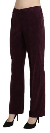 Bencivenga Purple Suede High Waist Straight Trouser Womens Pants