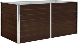 vidaXL Raised Garden Bed Brown 160x80x77 cm Galvanised Steel vidaXL