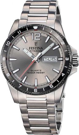Festina F20698-1 Mens Titanium Watch - Silver - One Size