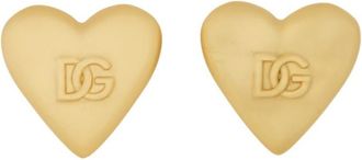 Dolce & Gabbana Gold Heart Stud Earrings