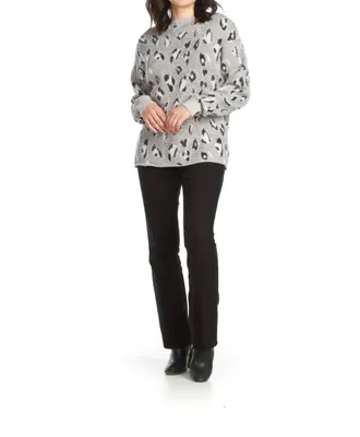 Papillon Leopard Print Sweater In Grey
