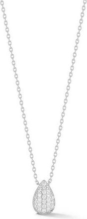 Glaze Jewelry Pav&eacute; Cubic Zirconia Oval Pendant Necklace in Silver at Nordstrom Rack