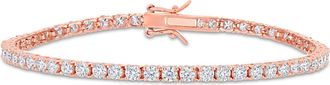 Mimi & Max 5 1/10 CT DEW Created Moissanite Tennis Bracelet in Rose Gold Plated Sterling Silver