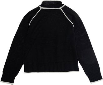 Max & Co. Girls Crewneck Sweater Black Wool Tops Top