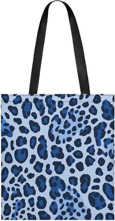 Generic Blue Leopard Print Tote Bag for Women Men Shoulder Bags Purses Pouch Handbags