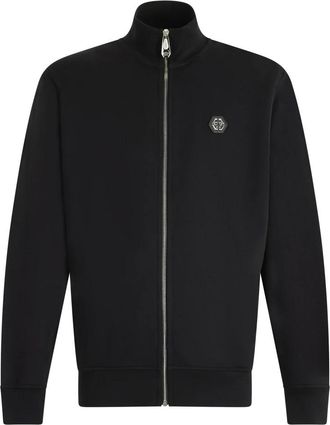 Philipp Plein Tracksuit Jacket Painted Skull - Heren - Vesten met rits - Zwart - S - Hoodies & sweatvesten