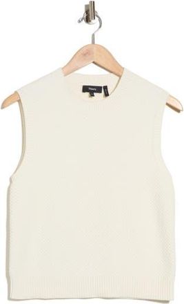 Theory Pointelle Cotton Blend Sweater Vest in Ivory at Nordstrom Rack, Size X-Large