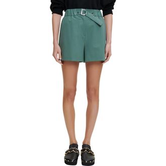 Maje Ivillette Belted Shorts in Green at Nordstrom Rack, Size 2 Us / 34 Fr