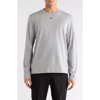 Off-white Off Stamp Skate Long Sleeve T-Shirt in Light Grey Melange-Black at Nordstrom Rack, Size Medium