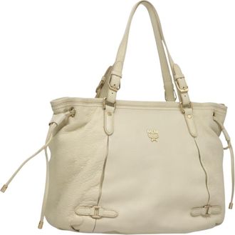 MCM Vintage Tote Leather Leather Tote Bag Bag (Pre-Owned)