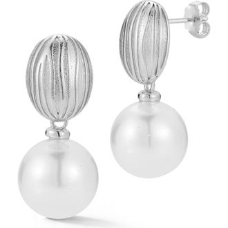 Glaze Jewelry Faux Pearl Drop Earrings in White/Silver at Nordstrom Rack