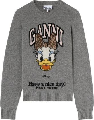 Ganni x Disney trui met grafische print - Grijs
