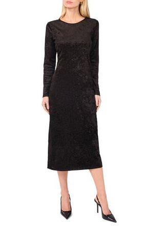 Vince Camuto Long Sleeve Velvet Dress in Rich Black at Nordstrom Rack, Size X-Small