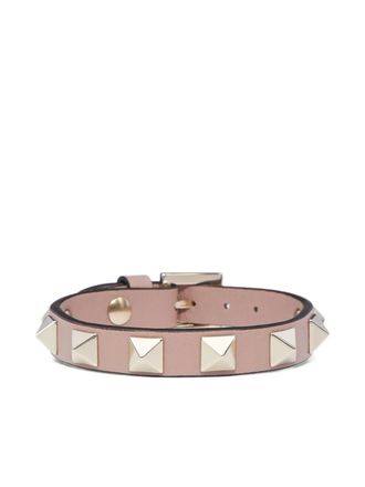 Valentino Garavani Rockstud leather bracelet - women - Calf Leather/Calf Leather/Zamak/RDS Product Name: BLACK ORCHID EDP Division: TF (TOM FORD
