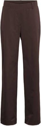 &Co Woman straight regular waist pantalon donkerbruin