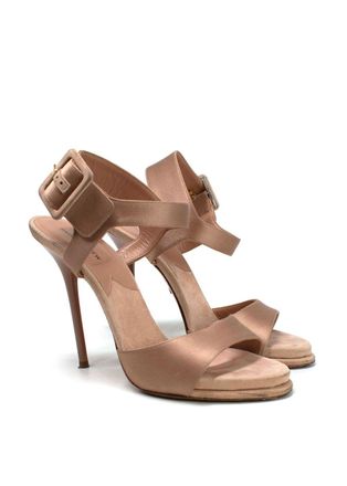 PAUL ANDREW Satin Nude Sandals Size 36.5