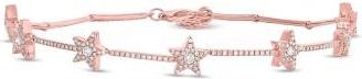 Allurez Accented Diamond Star Ankle Bracelet 14K Rose Gold (1.00ct)