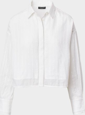 Rag & Bone Marin Cotton-Blend Cropped Shirt