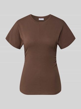 Jake*s Casual T-Shirt aus Baumwolle mit Rundhalsausschnitt in Dunkelbraun, Gr&ouml;&szlig;e XXL