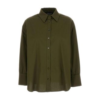 Federica Tosi Dames, Blouses & Shirts, Groen, Maat: S Katoen