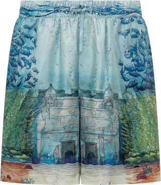 Casablanca Multicolor Graphic Print Shorts