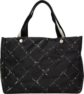 Chanel Pre-owned Old Travel Line Nylon Tote - Dames - Vintage Shopper - Zwart - ONE Size - Nylon - Vintage