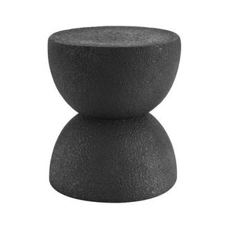 Jonathan Y Designs Greta 18 Mid-Century Modern Drum Indoor/Outdoor Accent Table in Black Frosted at Nordstrom